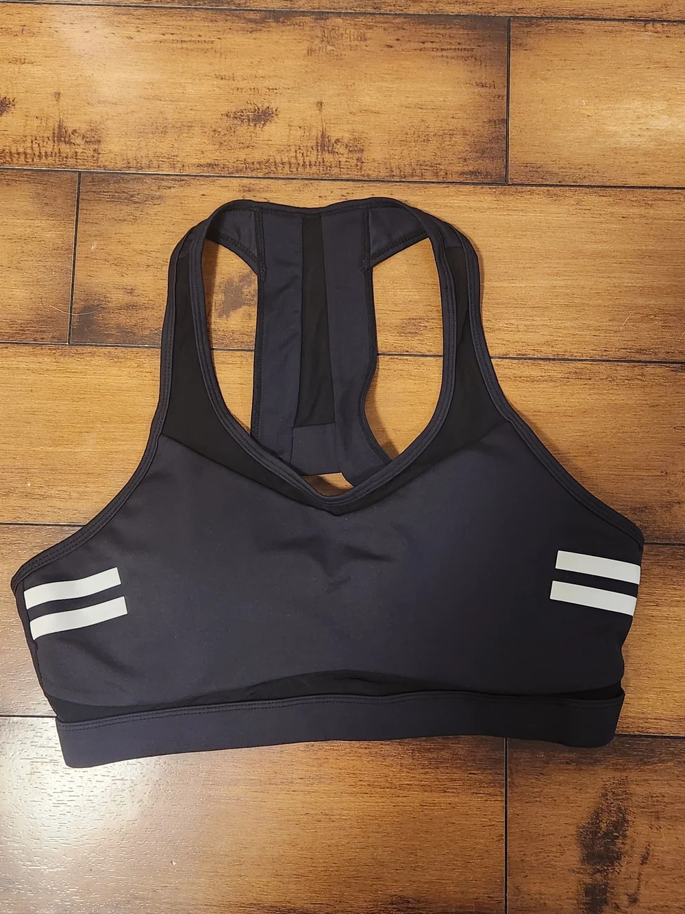 Zyia Black Reflective Light n Tight Mesh Racerback Sports Bra